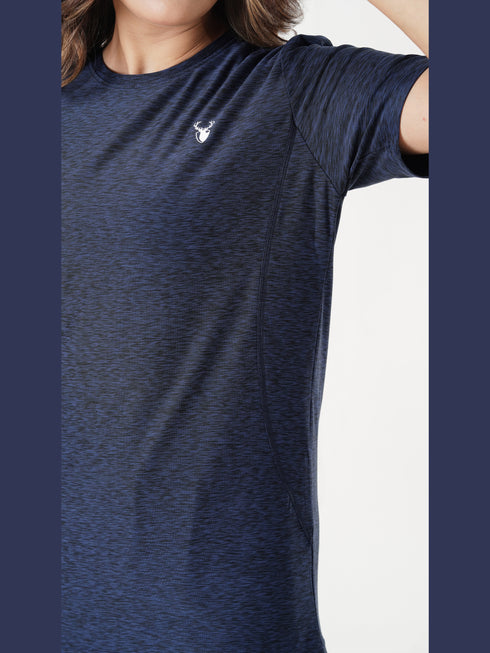 Vita Loose Fit Long Top in Blue Texture